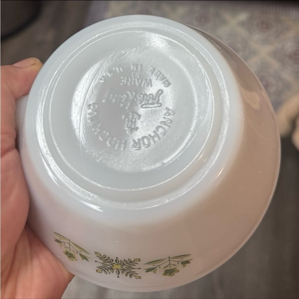Vintage Fire King "Meadow Green" Milk Glass Handled Soup Bowls | Set of 2 - Picture 12 of 12